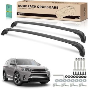 YHTAUTO Roof Rack Cross Bars Fit Toyota Highlander 2020-2024, for Naked Roof with Fix Points, 165 LBS T6063 Aluminum Anti-Theft Anti-Rust for Roof Crossbars Rooftop Luggage Racks Cargo Carrier