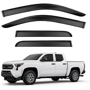 Tape-On Rain Guards for Tacoma 2024 2025, Side Window Deflectors Window Visor Rain Guards Vent Guard Shade Deflectors Compatible with Toyota Tacoma Accessories 2024 2025