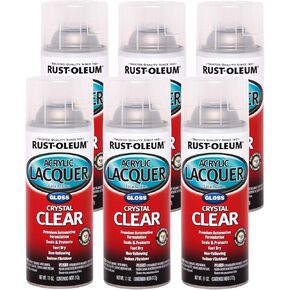 Rust-Oleum Automotive 253366 Acrylic Lacquer Spray, 11 oz, Gloss Clear, (6 Pack)