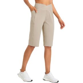 BALEAF Women's Bermuda Long Shorts 14" Knee Length High Waisted Athletic Shorts with Pockets Stretch Soft Loose Casual Summer