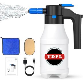 Electric Foam Sprayer with USB Charge, 2L Electric Pressurized Foam Sprayer for Car Washing,Foam Sprayer Suitable for Home, Garden and Car Beauty and Cleaning,Car Washing Accessories（2 Liters）