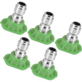 Motoforti Universal Washer Spray Nozzle Tips Quick Connector, Stainless Steel Plastic, Green, 5 Pcs