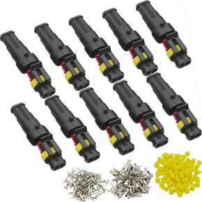 Electrical Auto Wire Connector,10 Kit 3Pin Way Male and Female Auto Waterproof Wire Connectors for Motorcycle Scooter Truck Boats. (10 sets connector 3 pin)
