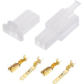 2 Pin Car Electrical Wire Connector Plug Kits Waterproof 2.8 Series Male Female Cable Terminal Housing Plastic Copper White