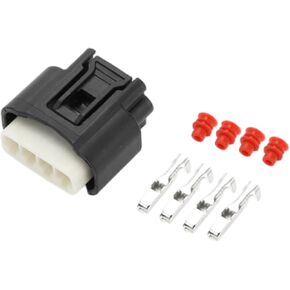 4 Pin Ignition Coil Connector Plug No.9091902244/9008019015 - Car Female Wire Terminal Connector - for Toyota Plastic Black - 1 Set