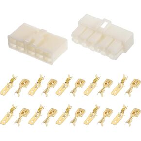 10 Pin Car Electrical Wire Connector Plug Kits Waterproof 6.3 Series Male Female Cable Terminal Housing Plastic Copper Beige