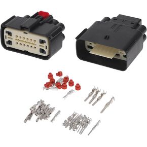 16 Pins Car Electronic Wiring Harness Plug for Buick/Inner Male Female Connect Plug Connector/Waterproof 1.5mm Series / 1 Set Black