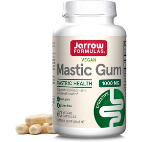 Jarrow Formulas Mastic Gum 1000 mg, Dietary Supplement for Gastrointestinal Health Support, 60 Veggie Capsules, 30 Day Supply