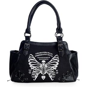 Lost Queen Skeleton Butterfly Top Handle Handbag