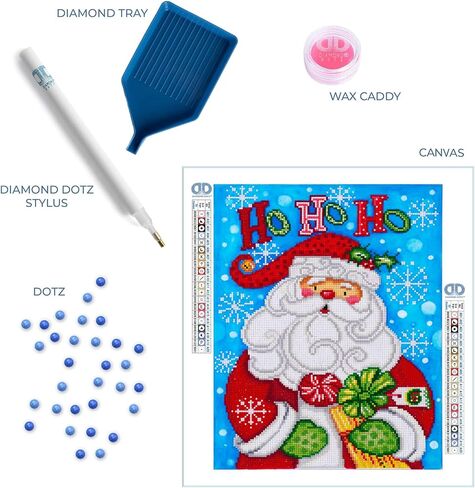 DIAMOND DOTZ ® at Home - Santa Ho, Partial Drill, Round Dotz, Diamond Painting Kits, Diamond Art Kits for Adults, Gem Art, Diamond Art, Kits, 13.8"x17.7" in Saudi Arabia