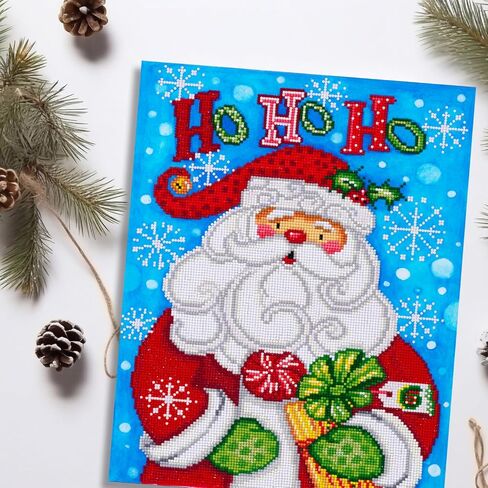 DIAMOND DOTZ ® at Home - Santa Ho, Partial Drill, Round Dotz, Diamond Painting Kits, Diamond Art Kits for Adults, Gem Art, Diamond Art, Kits, 13.8"x17.7" in Saudi Arabia