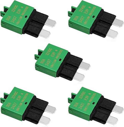 5 قطع دليل إعادة تعيين قاطع الدائرة المنخفضة بليد فيوز E39-12V 30A قواطع دوائر الصمامات الصغيرة لسيارة شاحنة RV السيارات البحرية قارب التصيد المحرك وATC ATO 32VDC in Kuwait