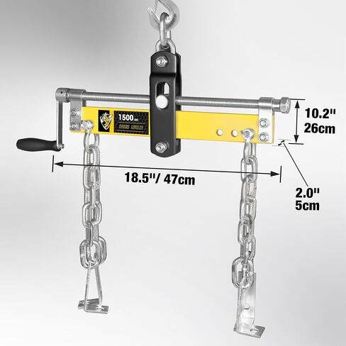 YELLOW JACKET Engine Leveler 1500lbs Steel Engine Hoist Shop Crane with Ball Bearing and Adjustable Handle in Kuwait