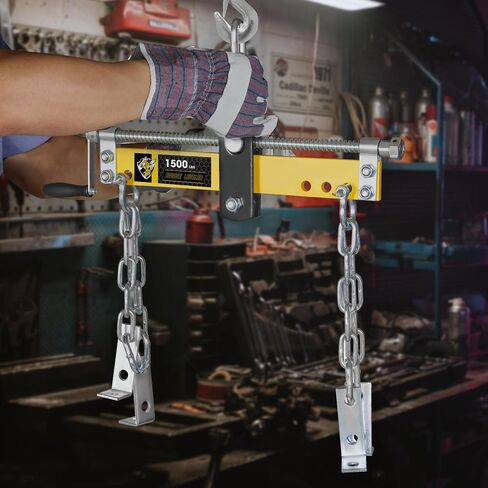 YELLOW JACKET Engine Leveler 1500lbs Steel Engine Hoist Shop Crane with Ball Bearing and Adjustable Handle in Kuwait