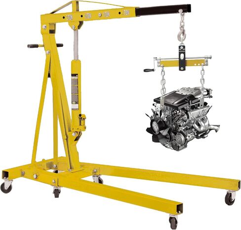 YELLOW JACKET Engine Leveler 1500lbs Steel Engine Hoist Shop Crane with Ball Bearing and Adjustable Handle in Kuwait