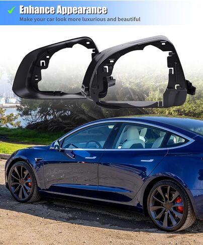Mirror Frame, Driver Side Mirror Frame, Left Side Mirror Cover Housing, Door Wing Mirror Frame Cover for Tesla model 3 2017-2023,OEM 8202101 8202201 22873025 22873026 (model 3 driver side) in Kuwait
