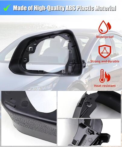 Mirror Frame, Driver Side Mirror Frame, Left Side Mirror Cover Housing, Door Wing Mirror Frame Cover for Tesla model 3 2017-2023,OEM 8202101 8202201 22873025 22873026 (model 3 driver side) in Kuwait