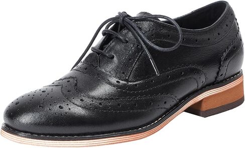 حذاء Mona Flying للسيدات مصنوع يدويًا ومريح من نوع Wingtip Oxfords Brogue للسيدات بأربطة من الجلد in Saudi Arabia
