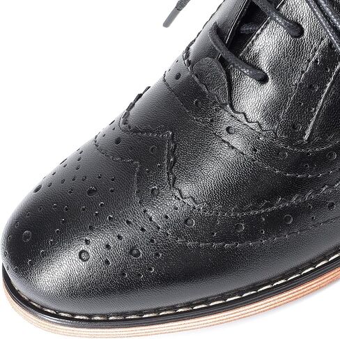 حذاء Mona Flying للسيدات مصنوع يدويًا ومريح من نوع Wingtip Oxfords Brogue للسيدات بأربطة من الجلد in Saudi Arabia