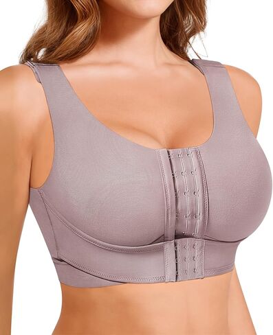 BRABIC Front Closure Bras for Women Post Surgery Compression Mastectomy Surgical Support Wireless Full Coverage Bra in Kuwait