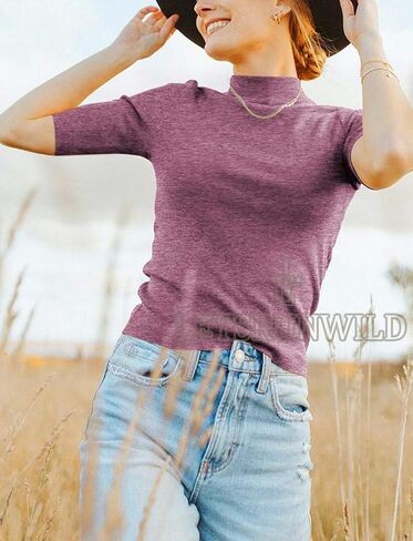 LETSRUNWILD Business Casual Tops for Women Dressy Cute Tops Mock Turtleneck Tshirts Shirts in Kuwait