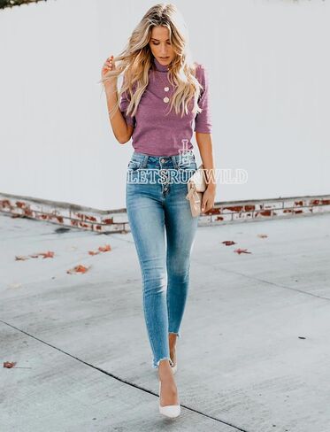 LETSRUNWILD Business Casual Tops for Women Dressy Cute Tops Mock Turtleneck Tshirts Shirts in Kuwait