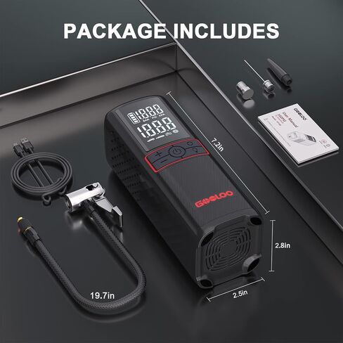 GOOLOO GT160 Tire Inflator Portable Air Compressor, 3X Faster 160PSI Portable Air Pump for Car Tires, Cordless Tire Pump with Digital Pressure Gauge for Cars, Bikes, Balls, Motorcycles,Auto-Shutoff in Saudi Arabia