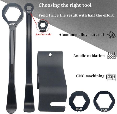 10mm/0.39''13mm/0.51''22mm/0.87''27mm/1.06''32mm/1.26''Tire Iron Lever Tool Spoon Motorcycle Tire Change Kit Wrench Set Bead Buddy Kit Tire Repair Tool for Bike EXC SX XC EXCF Dirt Pit Bike (Black) in Saudi Arabia
