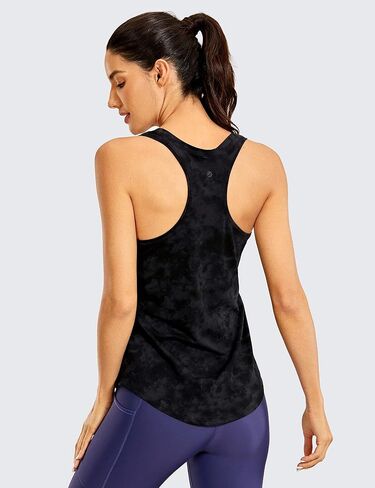 قمصان يوجا رياضية للسيدات من CRZ YOGA بتصميم Racerback فضفاضة - قمصان يوجا رياضية من قطن بيما الناعم خفيفة الوزن in Saudi Arabia