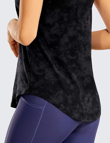قمصان يوجا رياضية للسيدات من CRZ YOGA بتصميم Racerback فضفاضة - قمصان يوجا رياضية من قطن بيما الناعم خفيفة الوزن in Saudi Arabia