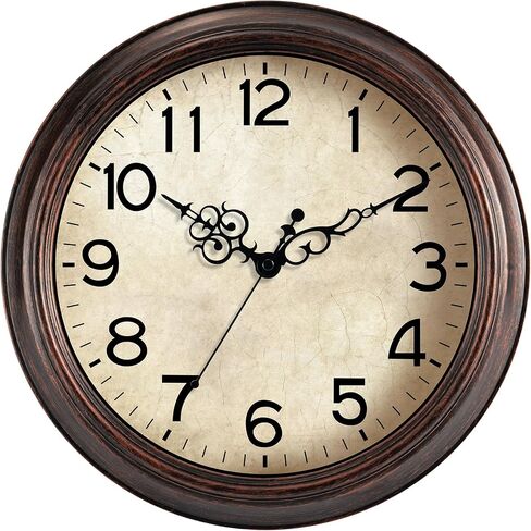 Wall Clocks Battery Operated Silent Non-Ticking Wall Clock 8.5 Inch Small Vintage Retro Rustic Style Decorative for Kitchen Living Room Home Office (Bronze) in Saudi Arabia