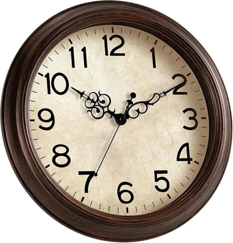 Wall Clocks Battery Operated Silent Non-Ticking Wall Clock 8.5 Inch Small Vintage Retro Rustic Style Decorative for Kitchen Living Room Home Office (Bronze) in Saudi Arabia