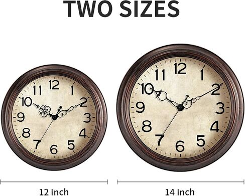 Wall Clocks Battery Operated Silent Non-Ticking Wall Clock 8.5 Inch Small Vintage Retro Rustic Style Decorative for Kitchen Living Room Home Office (Bronze) in Saudi Arabia