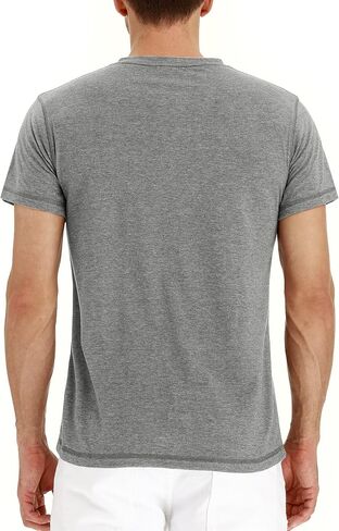 PEGENO Men's Fashion Casual Front Placket Short Sleeve Henley T-Shirts Cotton Shirts in Kuwait