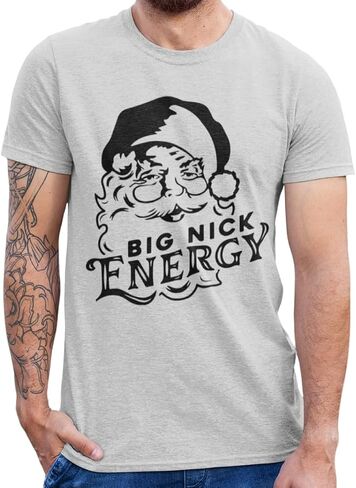 BROOKLYN VERTICAL Funny Christmas Santa Naughty Nice Holiday Short Sleeve Crew Neck T-Shirt | for Men and Women in Kuwait