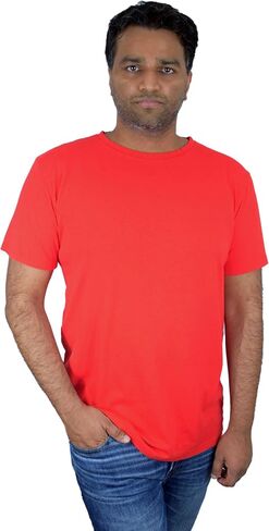 Soft & Simple Mens T Shirt - Casual Plain Crew Neck Short Sleeve T-Shirt - Cooling Organic Bamboo Viscose and Cozy Cotton Tee in Kuwait