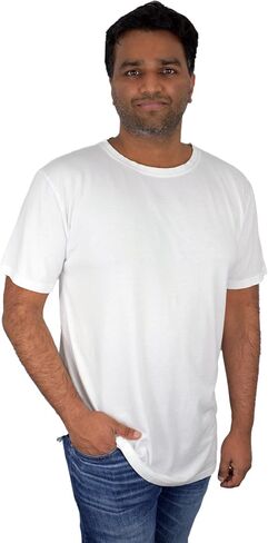 Soft & Simple Mens T Shirt - Casual Plain Crew Neck Short Sleeve T-Shirt - Cooling Organic Bamboo Viscose and Cozy Cotton Tee in Kuwait