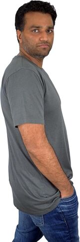 Soft & Simple Mens T Shirt - Casual Plain Crew Neck Short Sleeve T-Shirt - Cooling Organic Bamboo Viscose and Cozy Cotton Tee in Kuwait