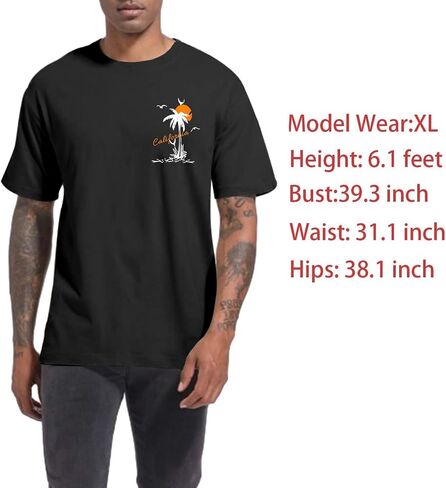 Tuislay Mens Graphic T-Shirts Casual Oversized Letter Print Beach Shirts Baggy Cotton Short Sleeve Tshirt Summer Tee Top in Saudi Arabia