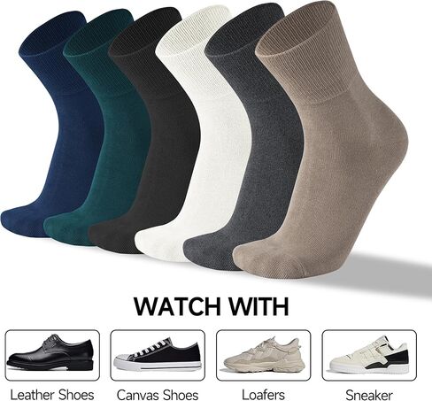 HENNY RUE 6 Pairs of Mid-Crew Socks for Men,HennyRue Moisture Control Comfort mens Mid-Crew socks,Length Mid-men's Socks. in Saudi Arabia