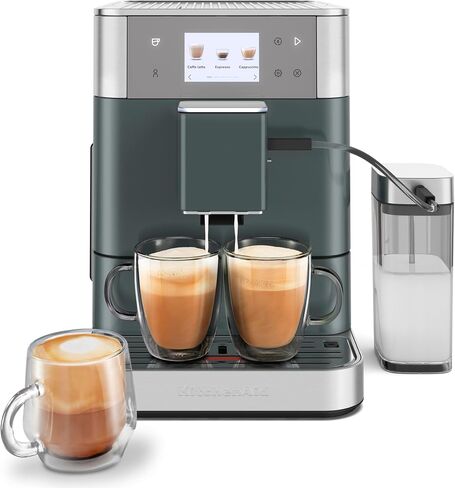 KitchenAid Fully Automatic Espresso Machine KF7, KES8557, Cast Iron Black | 20+ Recipe Options, Built-In Grinder, Smart Dosing, 2.2L Water Tank, Auto Milk Frothing, Removable Bean Hopper in Kuwait