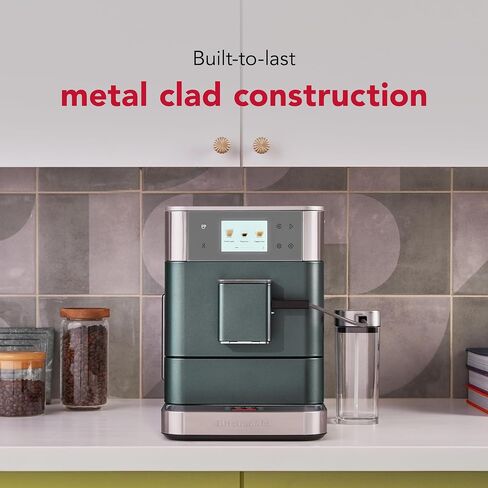 KitchenAid Fully Automatic Espresso Machine KF7, KES8557, Cast Iron Black | 20+ Recipe Options, Built-In Grinder, Smart Dosing, 2.2L Water Tank, Auto Milk Frothing, Removable Bean Hopper in Kuwait