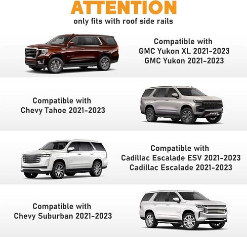 220lbs Heavy Duty Roof Rack Cross Bars Fit for Chevrolet Chevy Tahoe Suburban, GMC Yukon XL, Cadillac Escalade ESV 2015-2020 Aluminum Roof Rack Rail Crossbars Cargo Bars Rooftop in Saudi Arabia