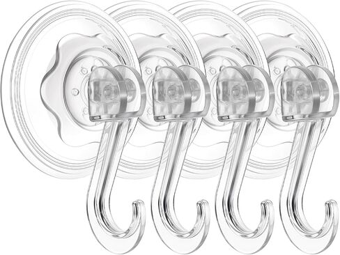 Molain 4 Pack Wreath Hanger, Large Clear Heavy Duty Suction Cup Wreath Hooks 22 LB Removable Strong Window Glass Door Suction Cup Wreath Holder for Halloween Christmas Wreath Decor in Saudi Arabia