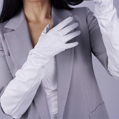 DooWay Women Long Leather Gauntlet Gloves 20" Faux Lambskin Stretch for Cosplay Dance Costume Party in Kuwait