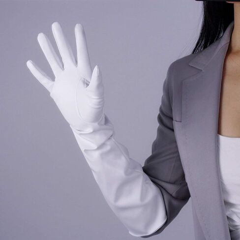 DooWay Women Long Leather Gauntlet Gloves 20" Faux Lambskin Stretch for Cosplay Dance Costume Party in Kuwait
