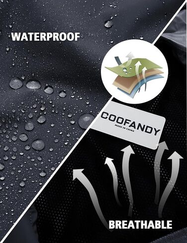 COOFANDY Men's Rain Suit 2 Piece Waterproof Breathable Rain Gear Lightweight Rain Jacket Pants Rainwear Suit in Saudi Arabia