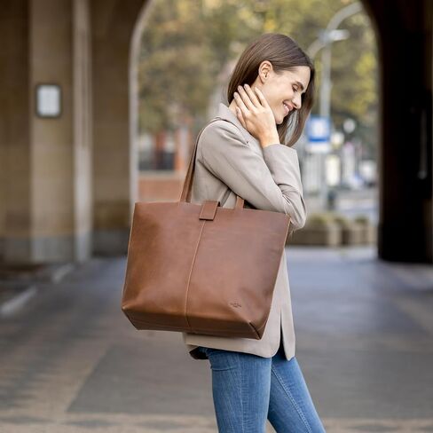 Gusti Handbag Leather - Alexandra Shopper Handbag Women's Work bag Brown Leather in Saudi Arabia