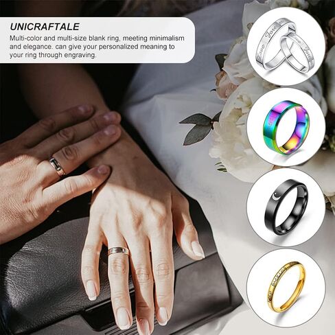 UNICRAFTALE Stainless Steel Classical Plain Stackable Wedding Band Ring Blank Wedding Ring Cool Simple Band For Women and Men Gifts for Special Occasions in Saudi Arabia
