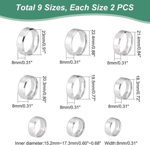 UNICRAFTALE Stainless Steel Classical Plain Stackable Wedding Band Ring Blank Wedding Ring Cool Simple Band For Women and Men Gifts for Special Occasions in Saudi Arabia